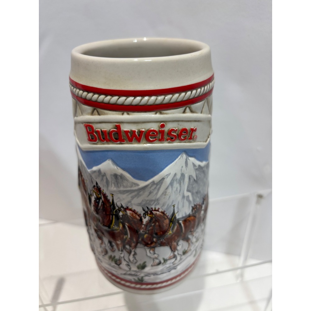 VTG Budweiser Holiday Stein 1985 Limited Edition Clydesdales Mug Multi-Color - Picture 4 of 11
